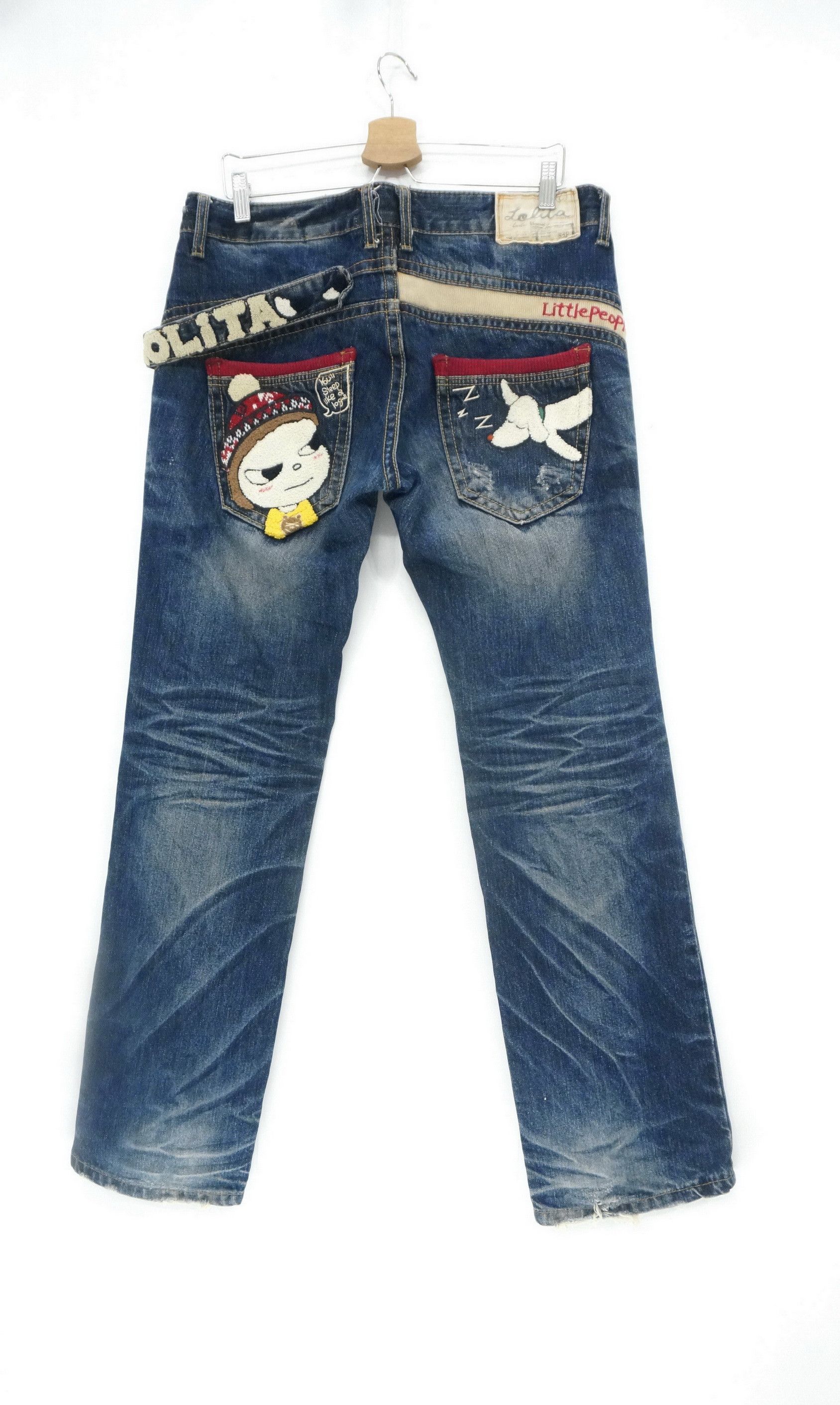 Japanese Brand Vintage 🔥 Yoshitomo Nara x Lolita Distressed Jeans Size US 34 / EU 50 - 1 Thumbnail