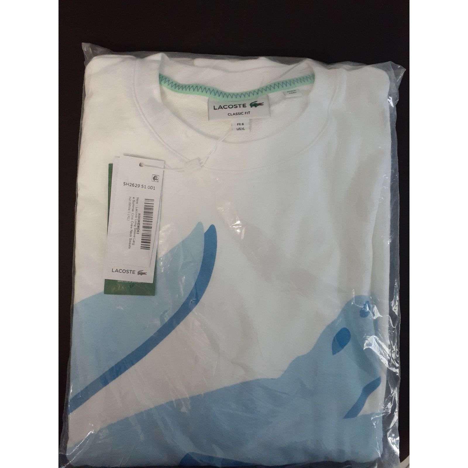 Lacoste Lacoste Men's Long Sleeve Large Croc Crew Neck Sweatshirt XL Size US XL / EU 56 / 4 - 2 Thumbnail