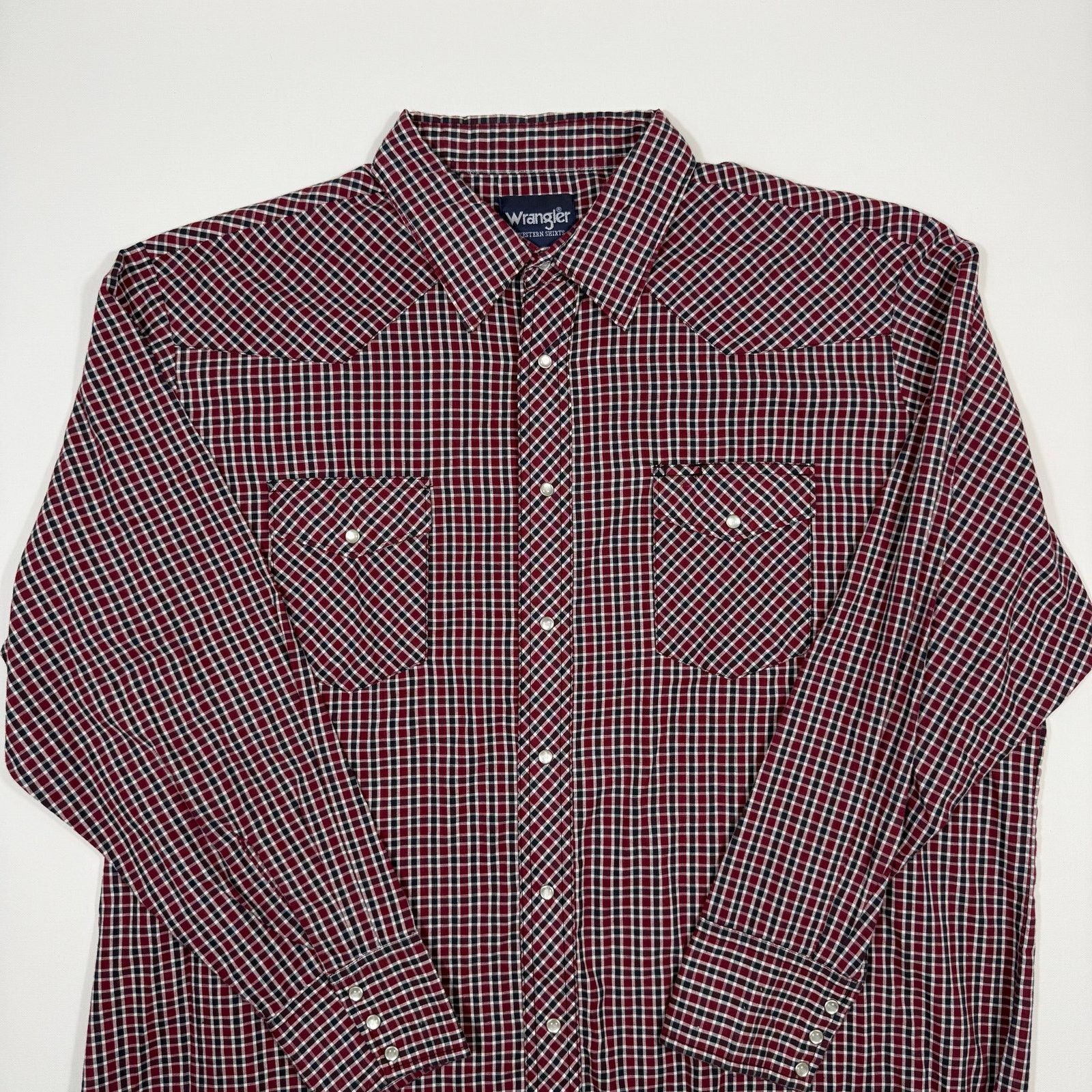 Wrangler Vintage Wrangler Western Pearl Snap Shirt Plaid Red XXL Size US XXL / EU 58 / 5 - 2 Thumbnail