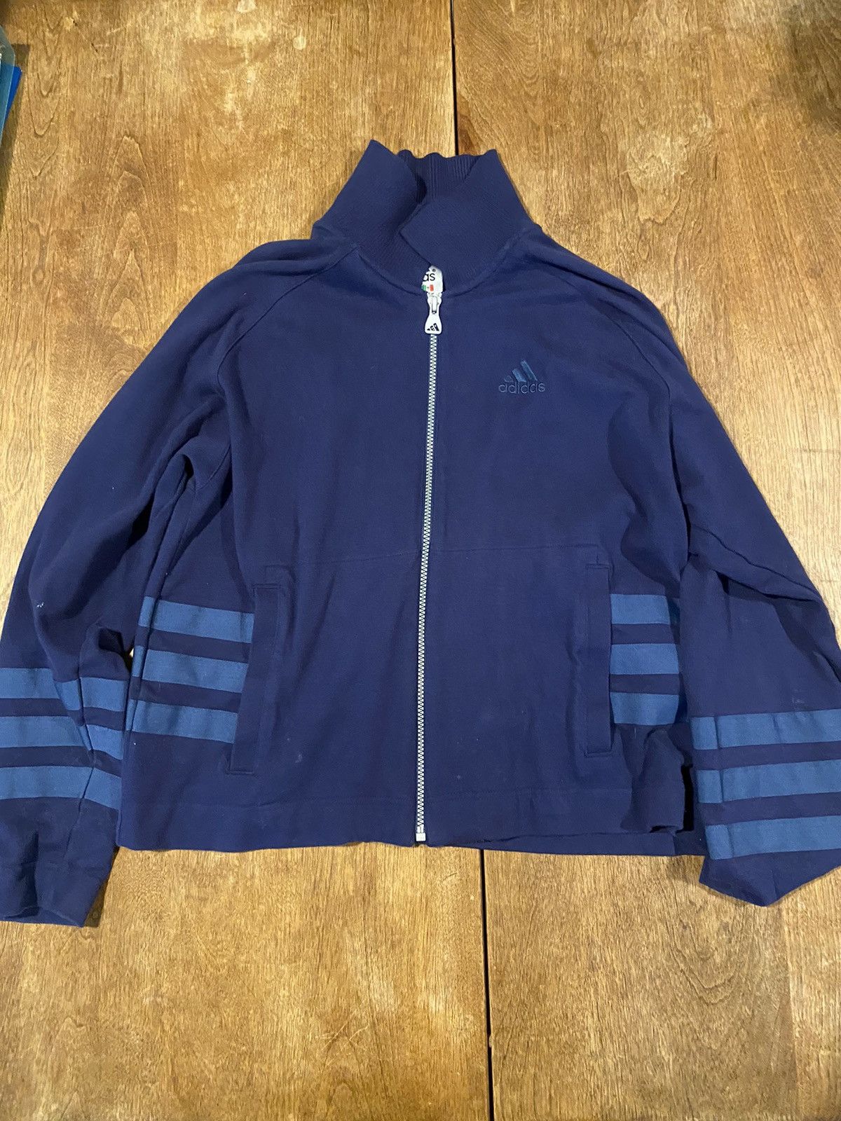 Adidas × Russell Athletic Adidas zip up collared jacket, elastic collar Size US S / EU 44-46 / 1 - 1 Thumbnail