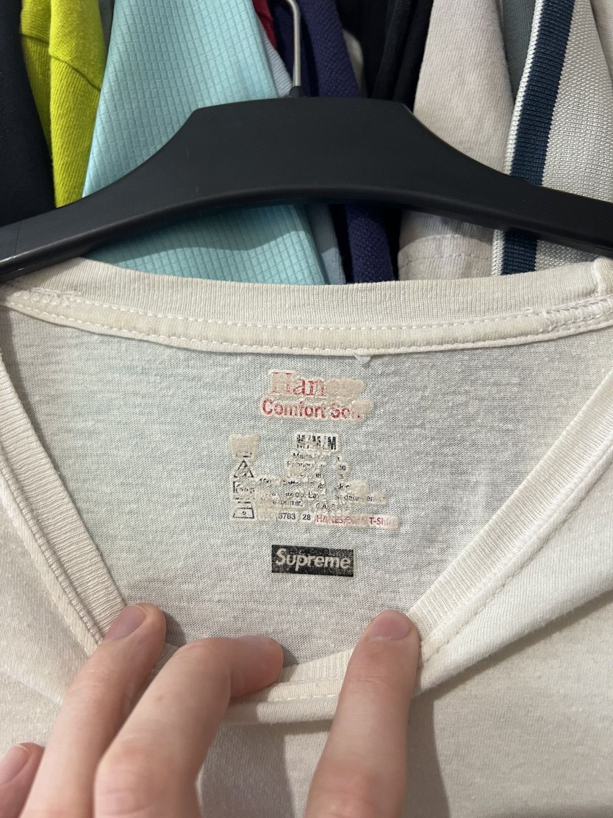Hanes × Supreme × Vintage VINTAGE WHITE BLANK SUPREME & HANES AOP T SHIRT SIZE M Size US M / EU 48-50 / 2 - 3 Thumbnail