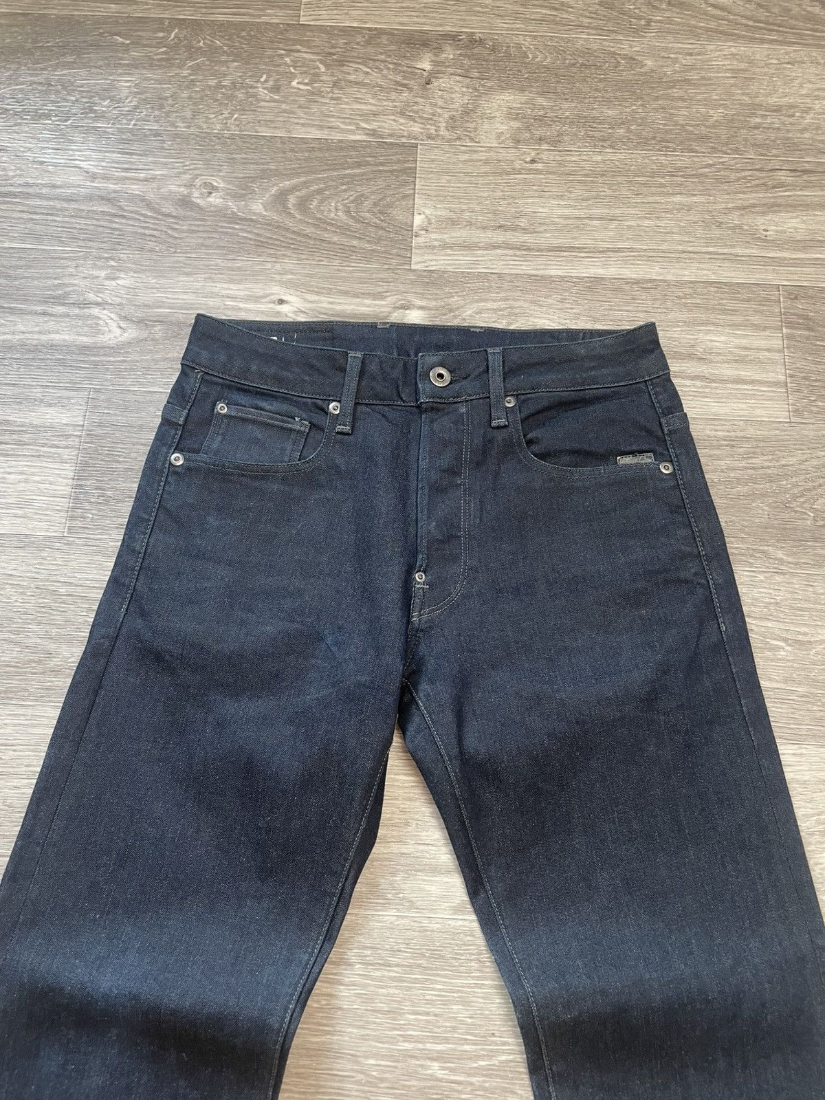 G-Star 29/34 Vintage G-Star Defend Straight Blue Denim Jeans Size US 29 - 3 Thumbnail