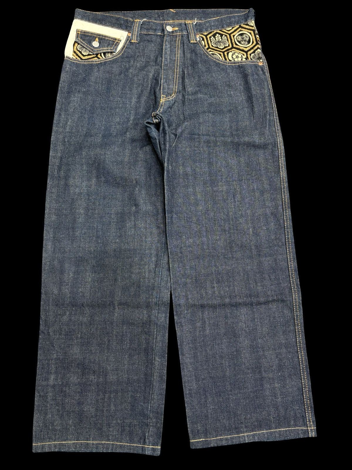 Designer 💥BAGGY💥Rare JUVENILE DELINQUENT X JAPAN BLUE Denim F549 Size US 37 - 2 Thumbnail