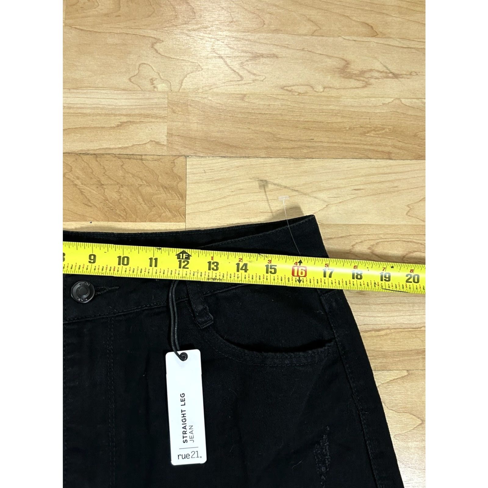 Vintage Rue 21 Jeans Straight Black High Rise 14 Regular Women Distressed Style: Straight, Zip Closure, Denim, Cotton Polyester Size 36" / US 14 / IT 50 - 3 Thumbnail