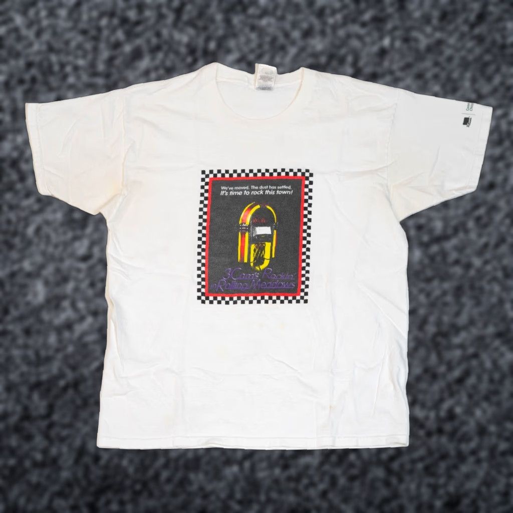 Fruit Of The Loom VINTAGE JUKebox T-Shirt Men XL White Wurlitzer Juke Promo Chicago Shirt Mens XL White 90s Vintage Rock Music Art City USA Size US XL / EU 56 / 4 - 1 Thumbnail
