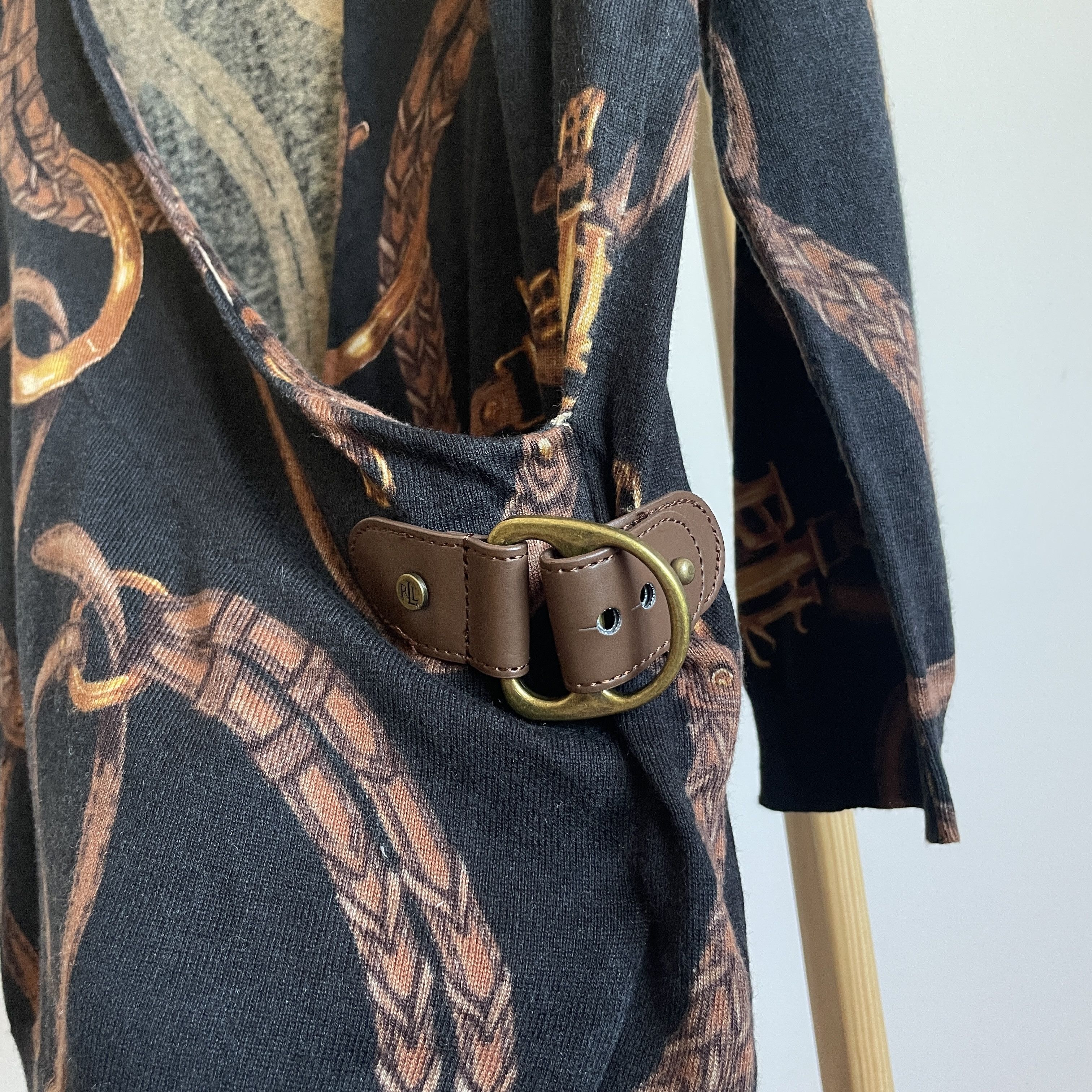 Lauren Ralph Lauren Lauren RL Womens Wrap Equestrian Bridle Print Sweater Size M / US 6-8 / IT 42-44 - 6 Thumbnail