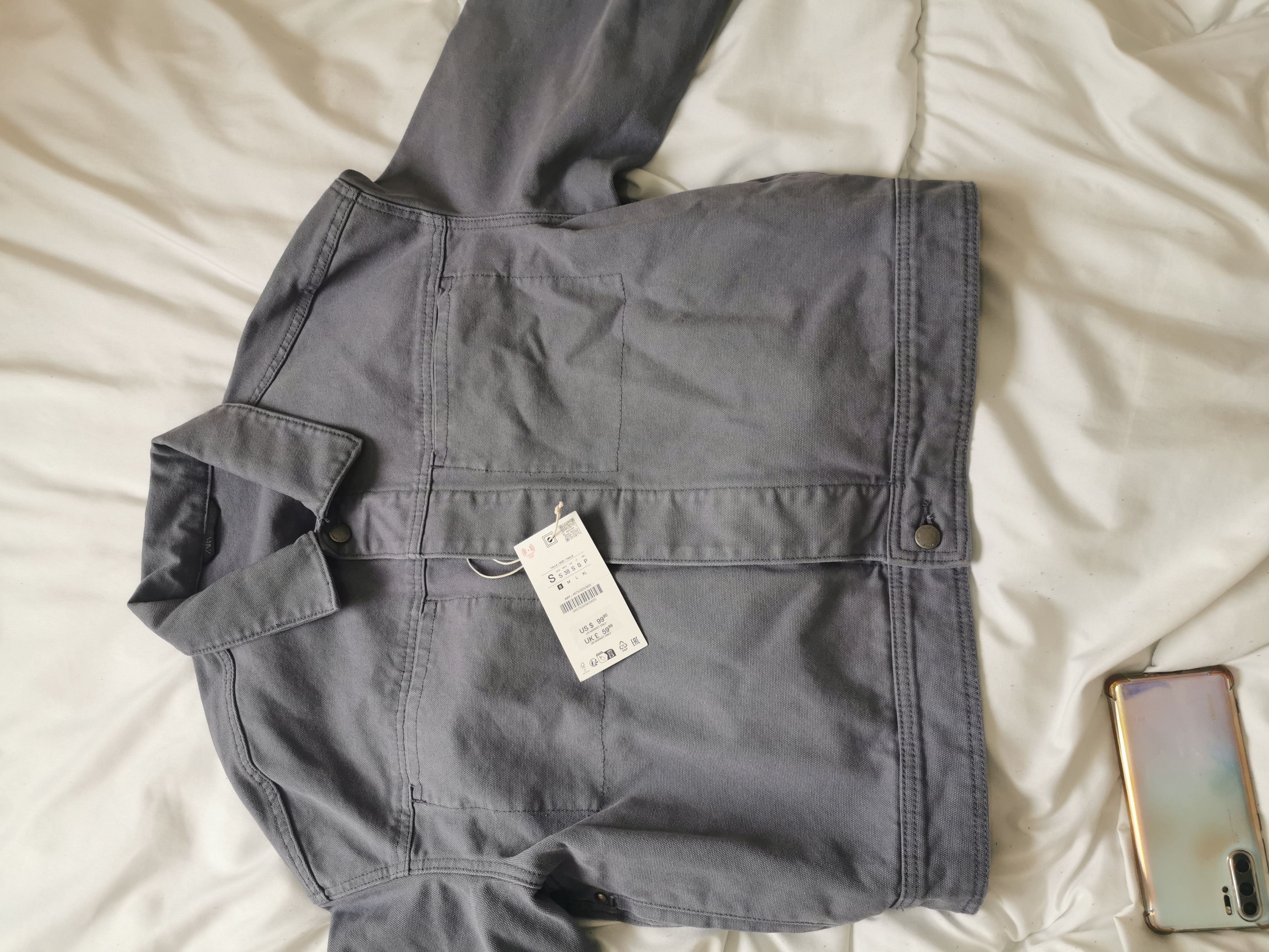 Zara Zara boxi fit blue Washed jacket and brsnd ne Size US S / EU 44-46 / 1 - 9 Thumbnail