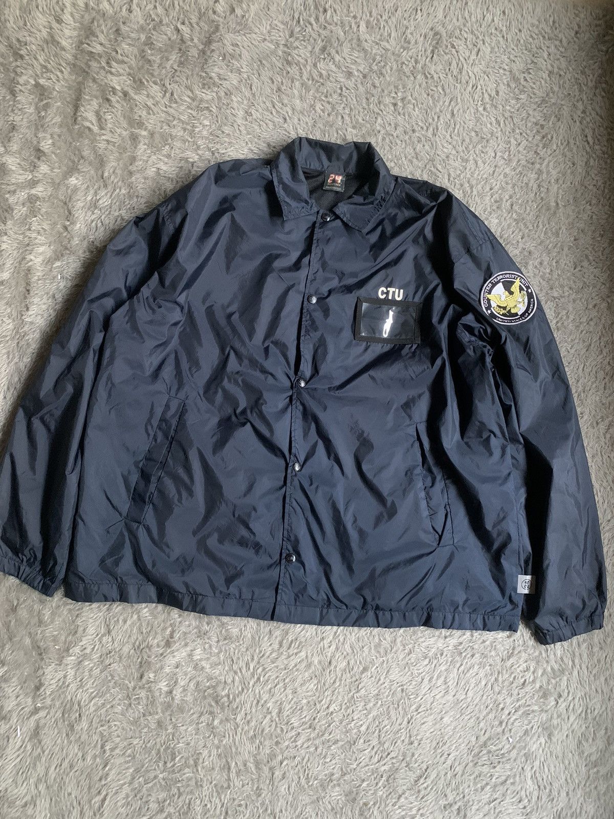 image of 24 Ctu Counter Terrorist Unit Tv Series Movie Coach Jacket in Black, Men's (Size Large)