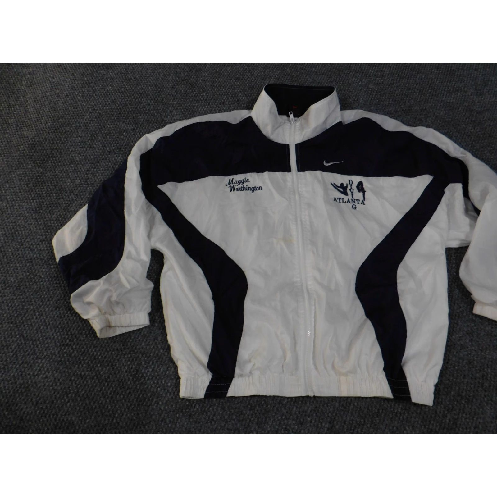 VINTAGE Nike Jacket Mens Medium White Colorblock 1990s Diving 