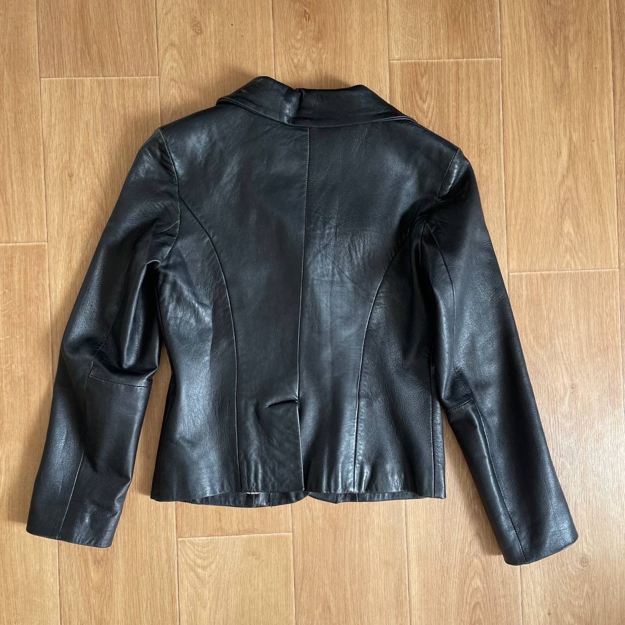 Leather × Vintage Vintage 90's Women Leather Blazer Jacket in Black Size S / US 4 / IT 40 - 9 Thumbnail