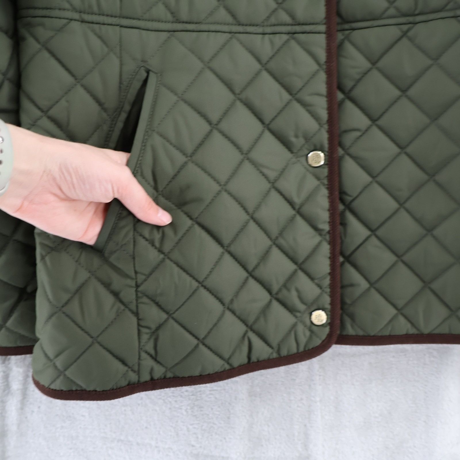 Lauren Ralph Lauren Lauren Ralph Lauren Faux-Sherpa-Collar Quilted Coat Womens L Size L / US 10 / IT 46 - 13 Thumbnail