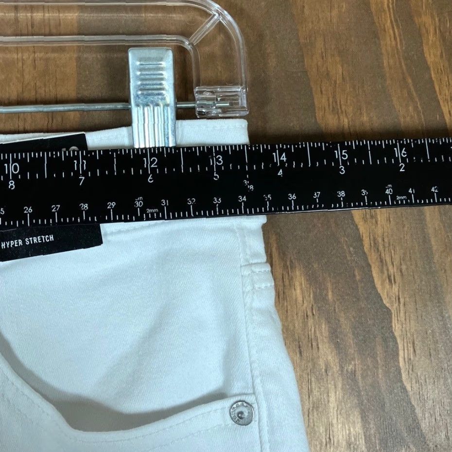 Express Express Jeans White Denim High Rise Skinny Hyper Stretch 4 Short Womens Size 27" / US 4 / IT 40 - 7 Thumbnail
