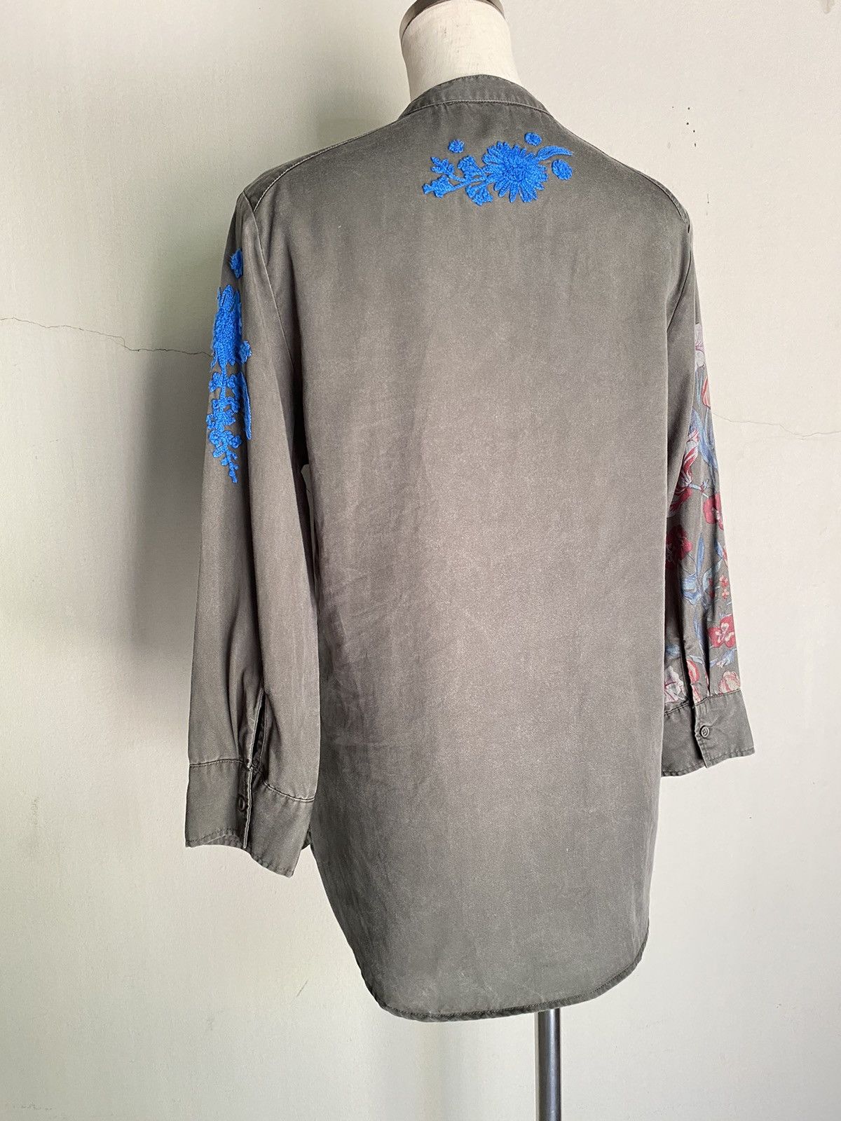 Desigual Desigual Gray Floral Embroidered shirt Size XS / US 0-2 / IT 36-38 - 8 Thumbnail