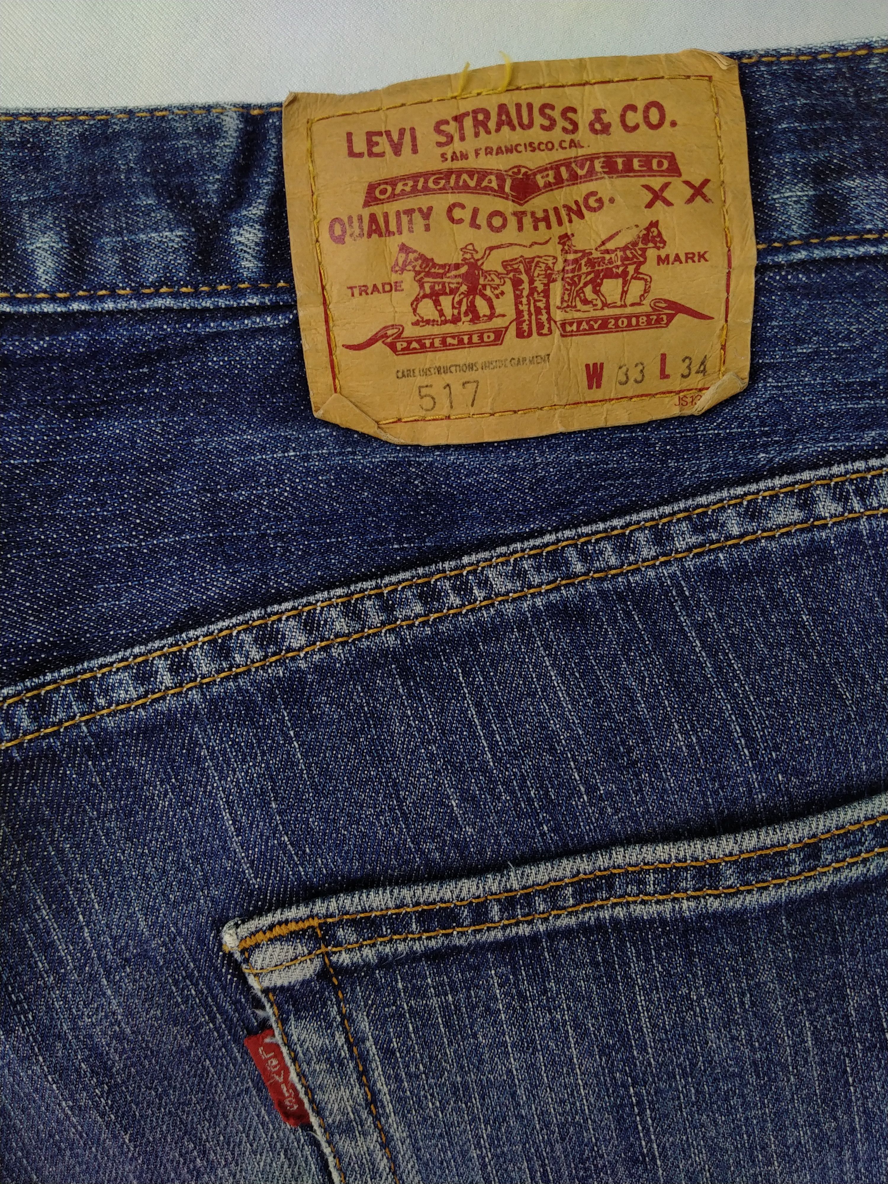 Levi's Blue Distressed Vintage Levi's 517 Flare 33x32 Denim -JN967 Size US 33 - 10 Thumbnail
