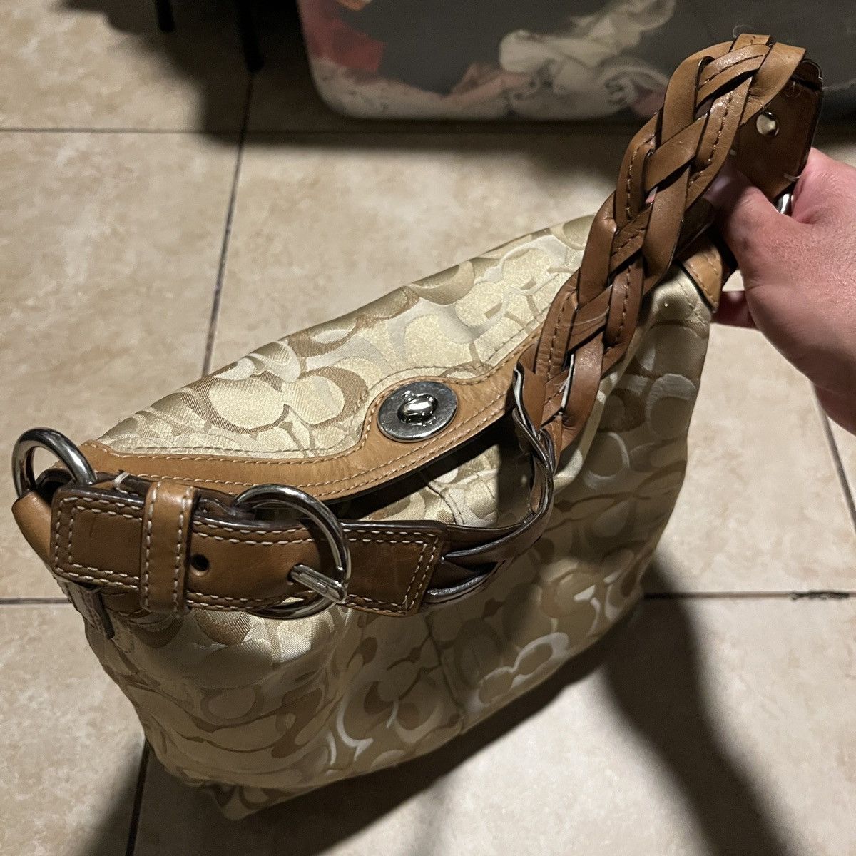 Coach Chelsea Optic Signature Hobo Bag