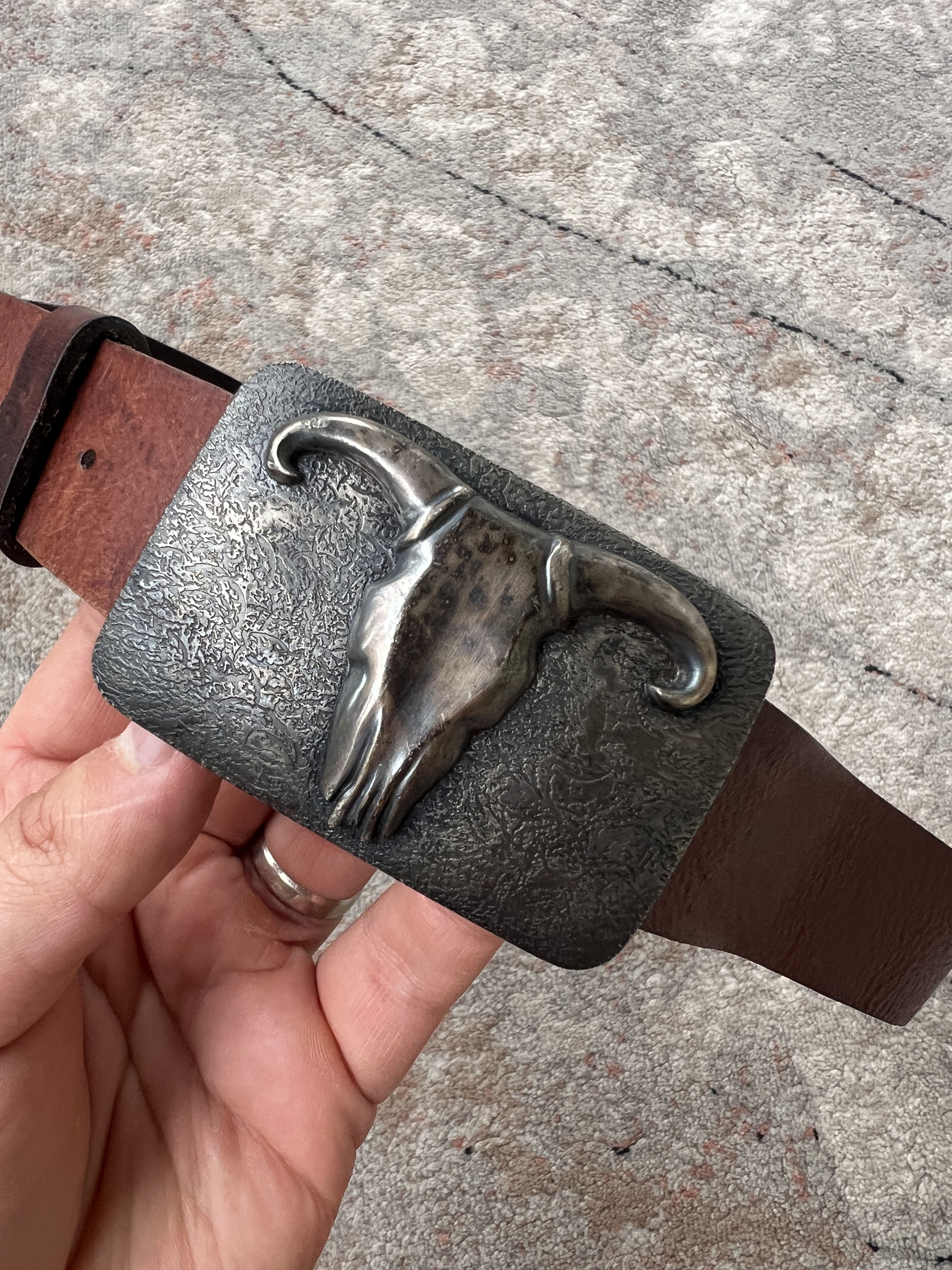 Leather × Vintage Vintage Buffalo Leather Belt Size ONE SIZE - 2 Thumbnail