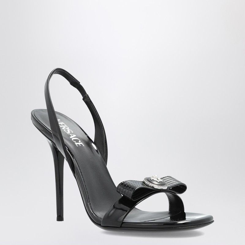 Versace Versace Black Sandals With Medusa Bow Size US 6.5 / IT 36.5 - 1 Thumbnail