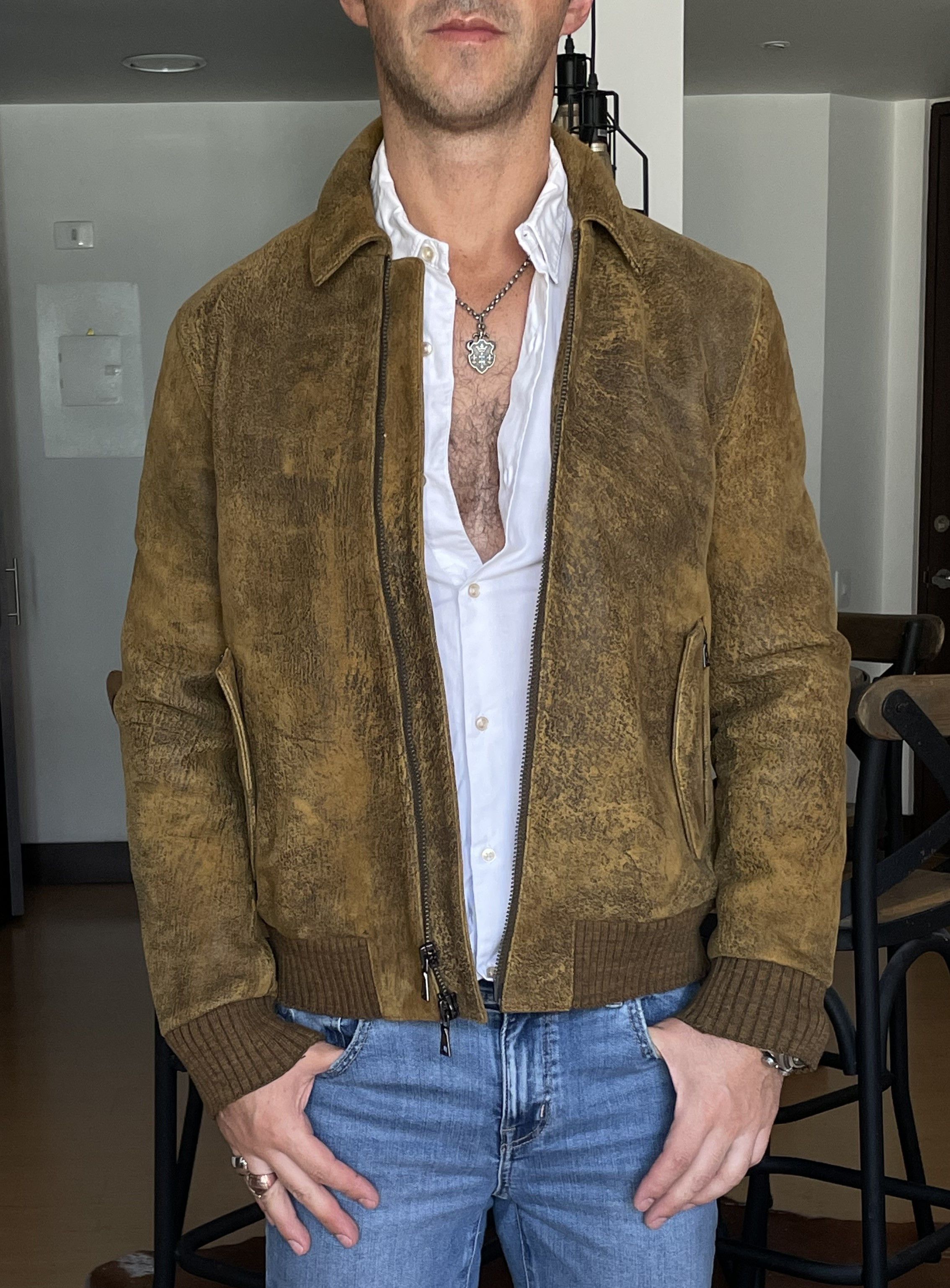 John Varvatos $2,498 JOHN VARVATOS Leather Moto Bomber Jacket Size US M / EU 48-50 / 2 - 3 Thumbnail