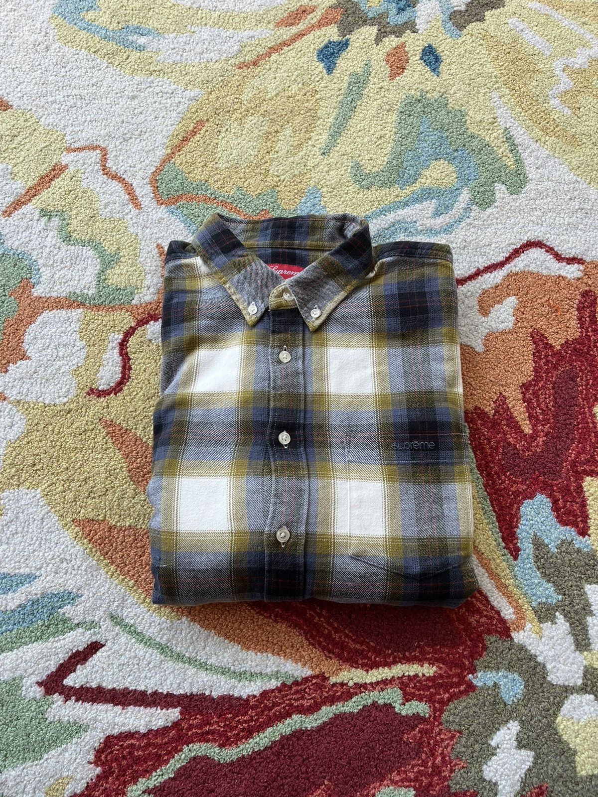 Supreme Supreme Brushed Plaid Flannel Shirt SS22 Natural 
