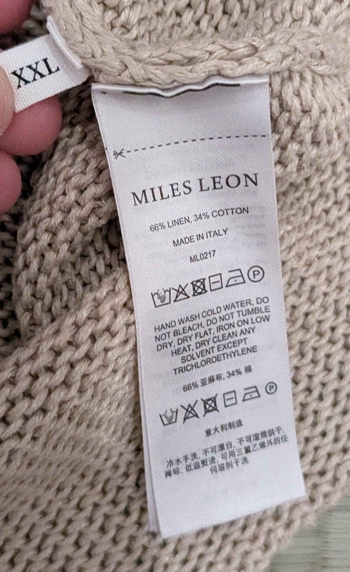 Other Miles Leon Linen Cotton Knit Sweater Made in Italy Size US XXL / EU 58 / 5 - 4 Thumbnail