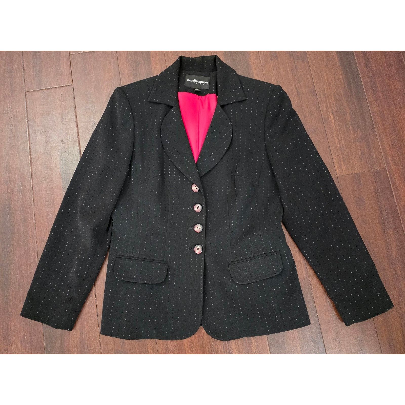 Other Vintage Sag Harbor Women's size 8 Black w Pink Polka Dots Bl Size M / US 6-8 / IT 42-44 - 1 Thumbnail