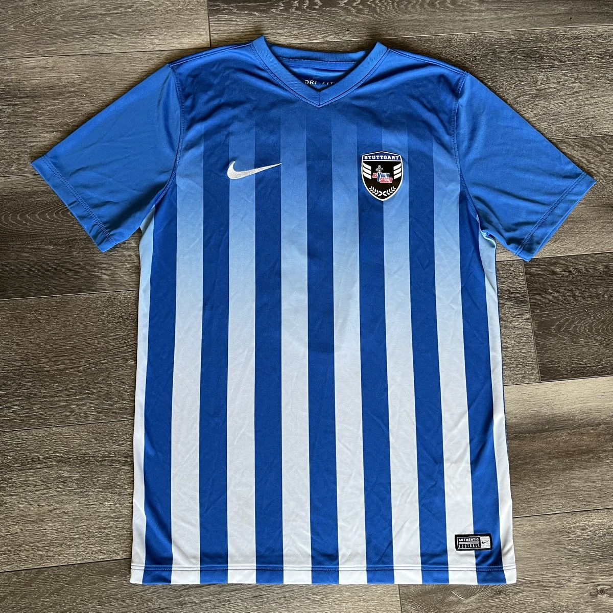 Nike × Vintage Nike Stuttgart Football Club FC USYS Soccer Jersey 2017 Blue Size US M / EU 48-50 / 2 - 1 Thumbnail