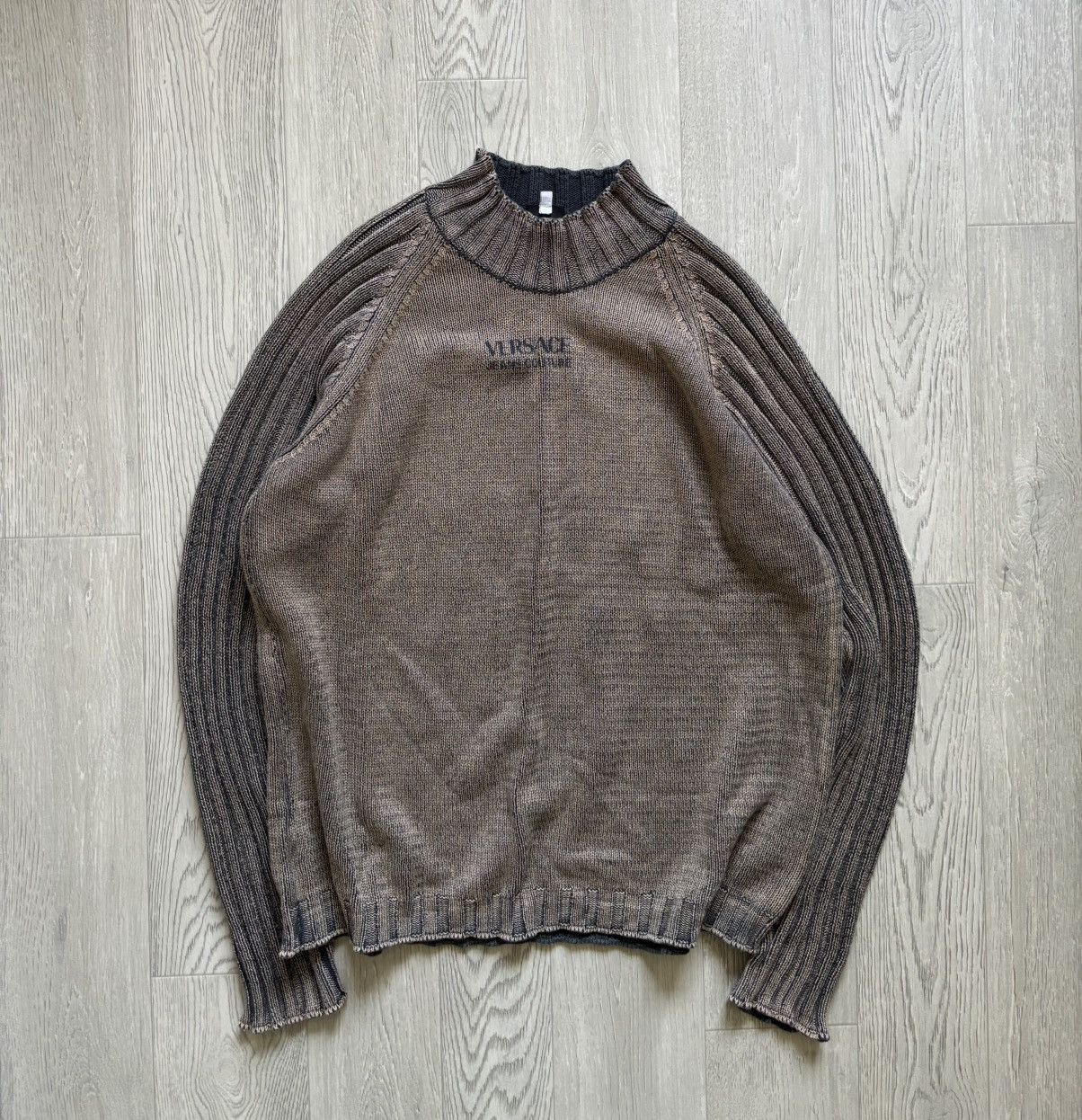 Versace Jeans Couture Vintage Versace Knit Sweater Avant Garde Jeans Couture Size US XL / EU 56 / 4 - 1 Thumbnail