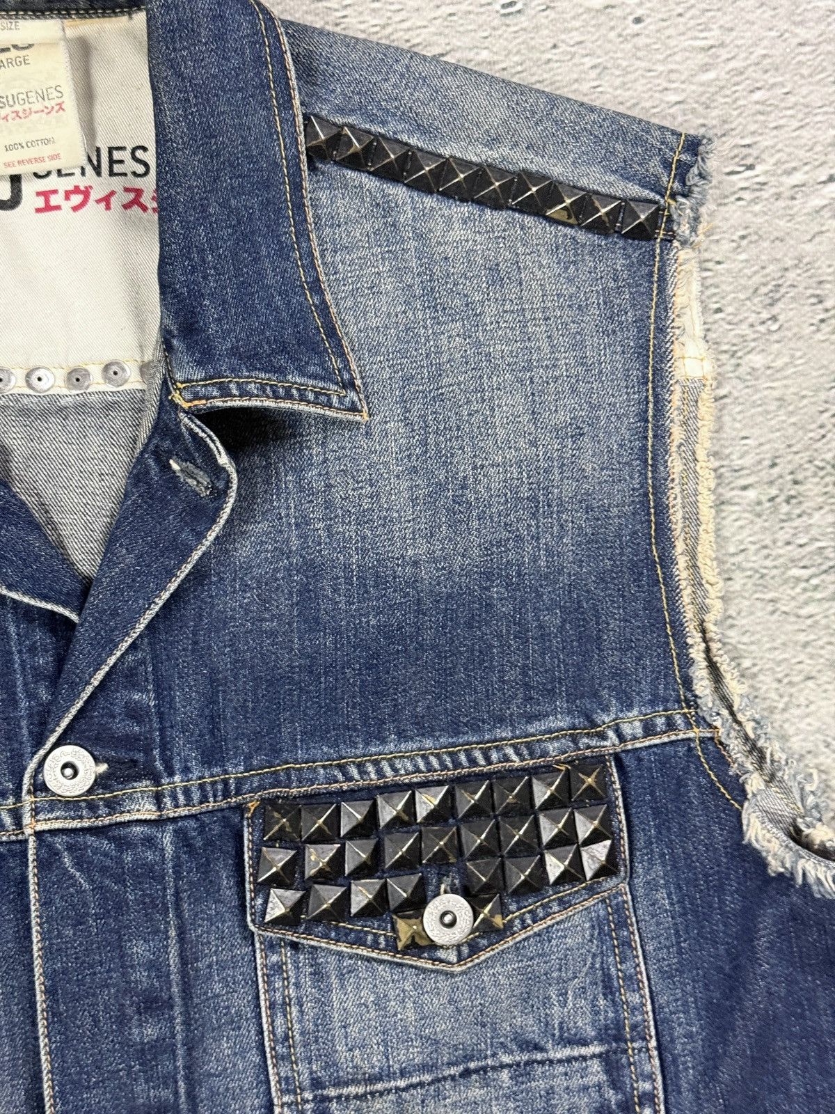 Evisu Evisu denim vest studded jacket Size US L / EU 52-54 / 3 - 3 Thumbnail
