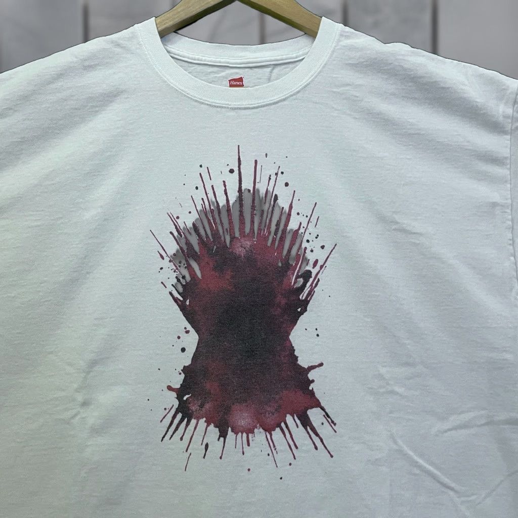 Vintage Game Of Thrones Shirt Mens XL White Logo T-Shirt Blood Drive Cross Red HBO Crew Neck Short Sleeve Cotton"} Size US XL / EU 56 / 4 - 1 Thumbnail