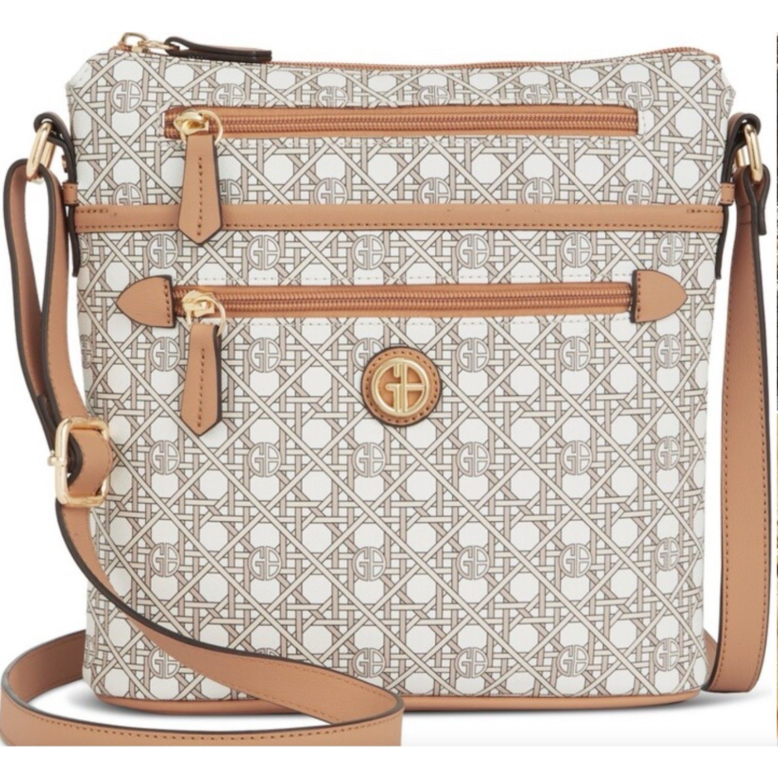 Giani Bernini Giani Bernini Caning Crossbody Saffiano White/humus NWT $80 Size ONE SIZE - 1 Thumbnail