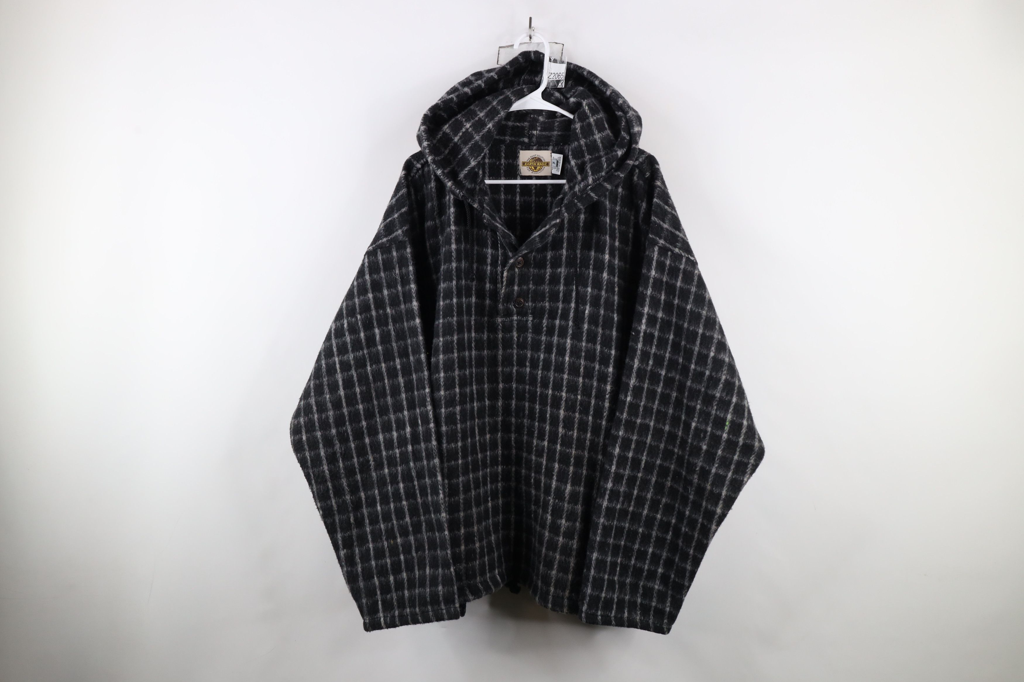 Vintage Vintage 90s Streetwear Baggy Oversized Fleece Hoodie Plaid Size ONE SIZE - 1 Thumbnail