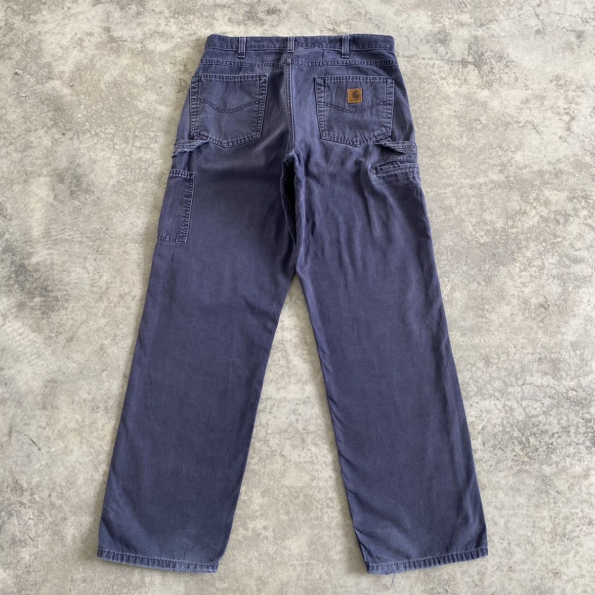 Carhartt Vintage Carhartt Faded Navy Blue Carpenter Work Pants Size US 33 - 12 Thumbnail