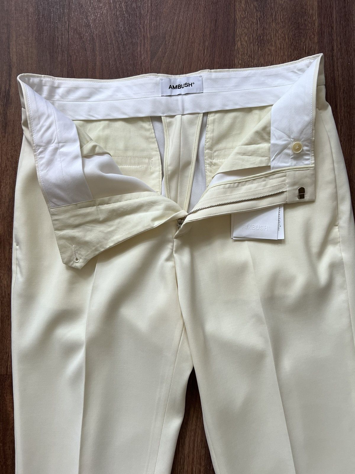 Ambush Design $1K ivory wool trousers/pants, IT50/US34, made in Italy Size US 34 / EU 50 - 10 Thumbnail