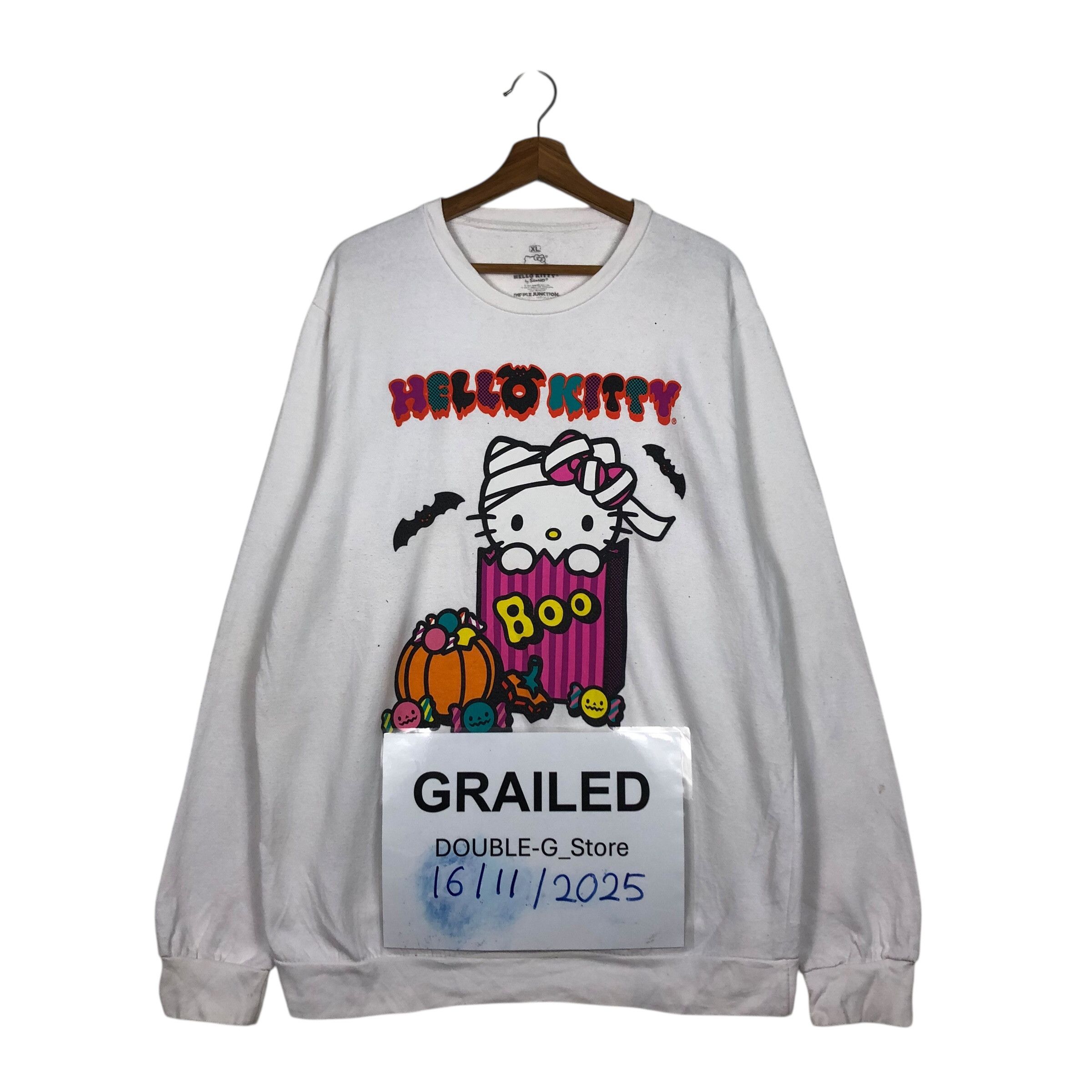 Japanese Brand 📌Vintage Sweatshirt Cewneck Hello Kitty Big Logo Size US M / EU 48-50 / 2 - 1 Thumbnail