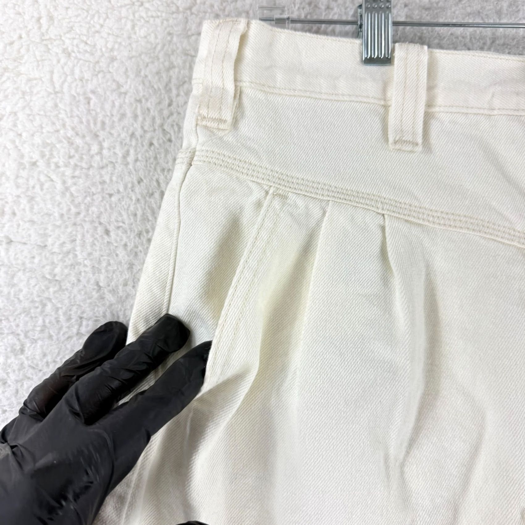 Free People Free People Side Car Mini Skirt Womens Size 28 White Denim Frayed Hem Casual Size 28" / US 6 / IT 42 - 2 Thumbnail