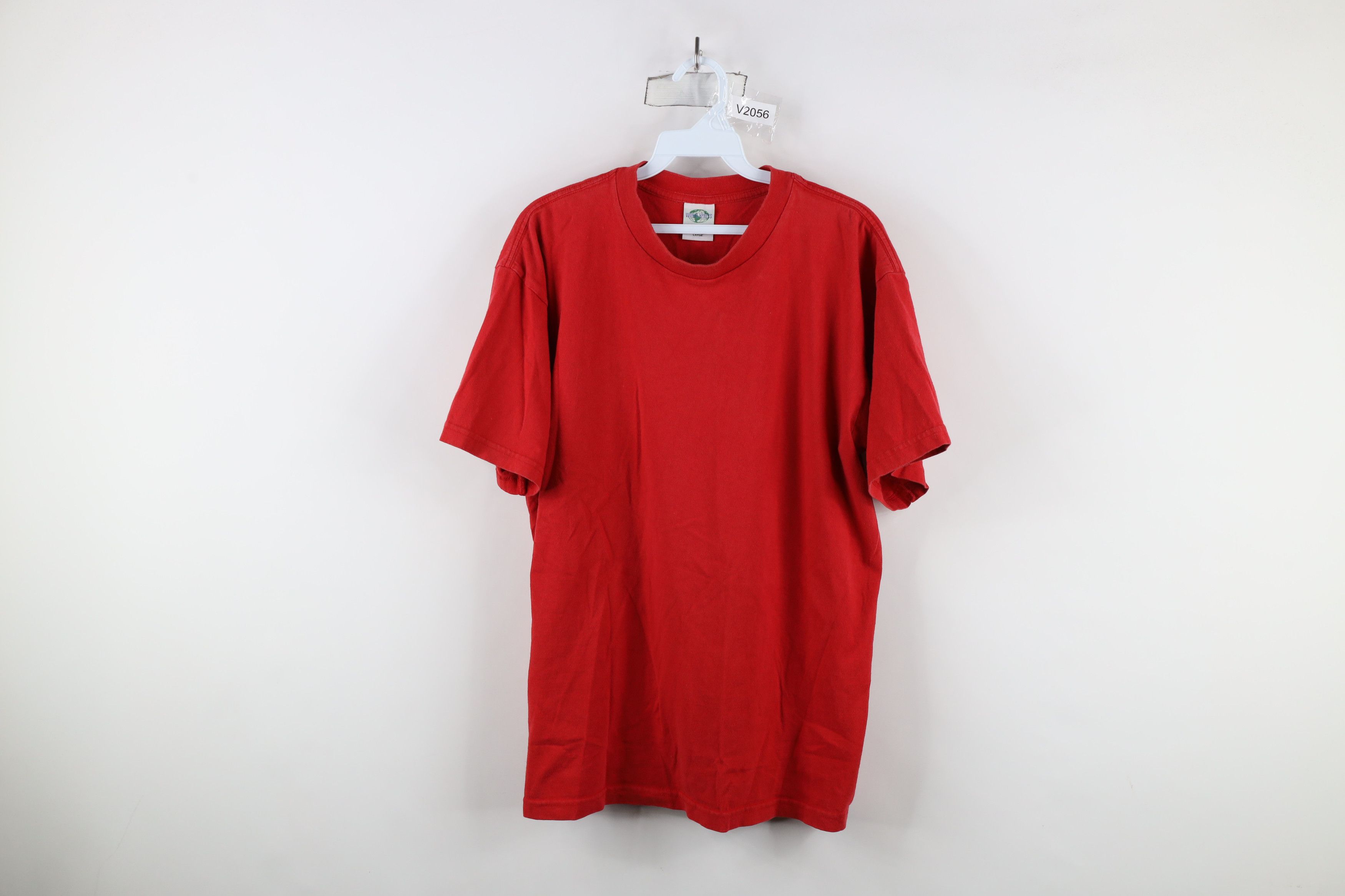 Vintage Vintage 90s Streetwear Short Sleeve T-Shirt Red Cotton USA Size US L / EU 52-54 / 3 - 1 Thumbnail
