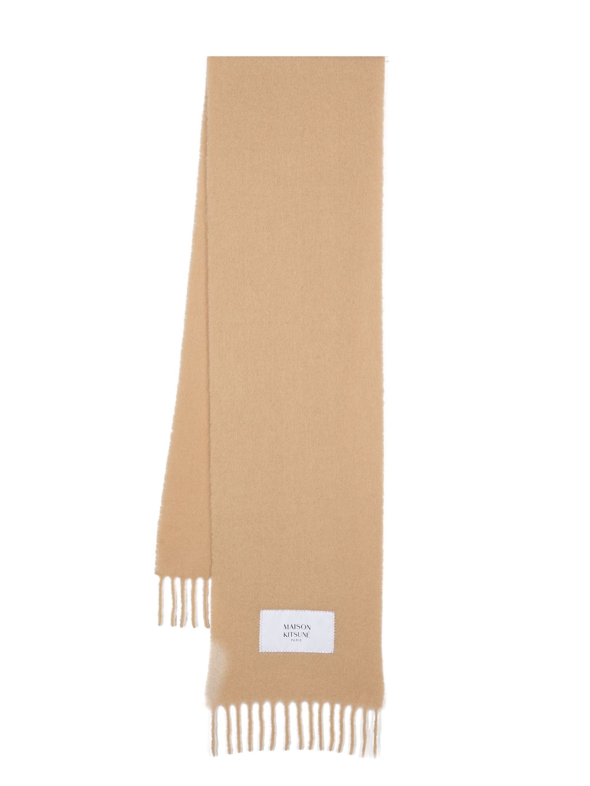 Maison Kitsune o1s22i1n1124 Size: OS / Alpaca Wool Scarf in Beige Size ONE SIZE - 3 Thumbnail