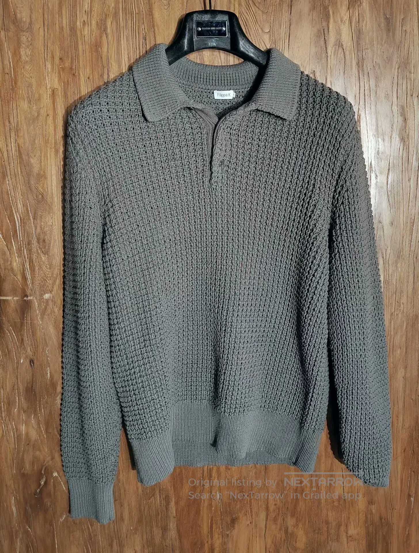 Filippa K Gray Knit Polo Neck Sweater. Size US M / EU 48-50 / 2 - 1 Thumbnail