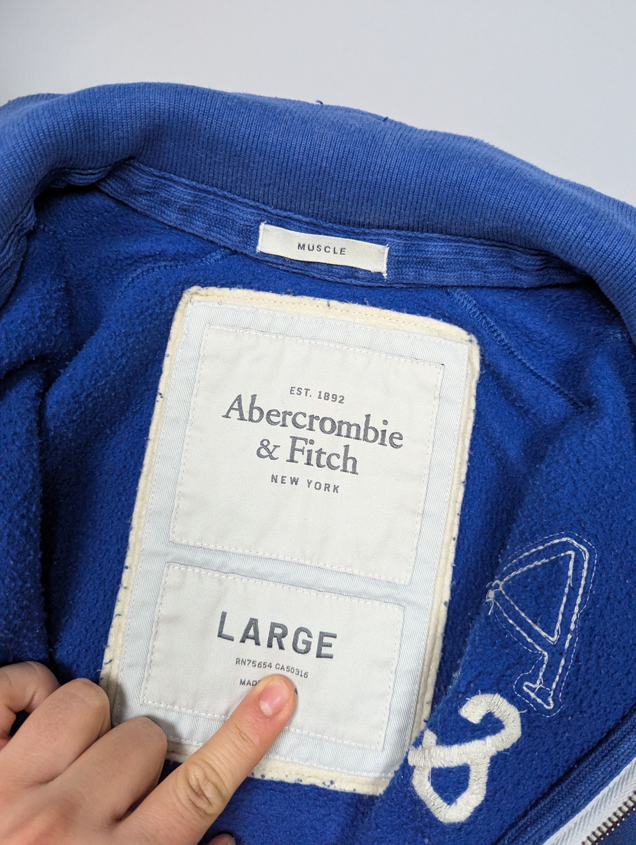 Abercrombie & Fitch Abercrombie&Fitch Men’s L Blue Zip Hoodie Sweatshirt Size US L / EU 52-54 / 3 - 5 Thumbnail