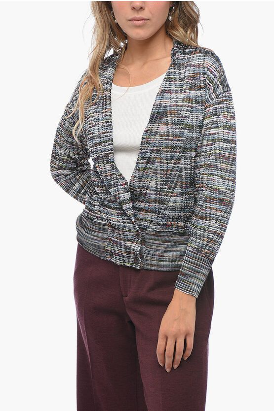 Missoni og1mm0724 Stretch Fabric Breasted Cardigan in Multicolor Size S / US 4 / IT 40 - 1 Thumbnail