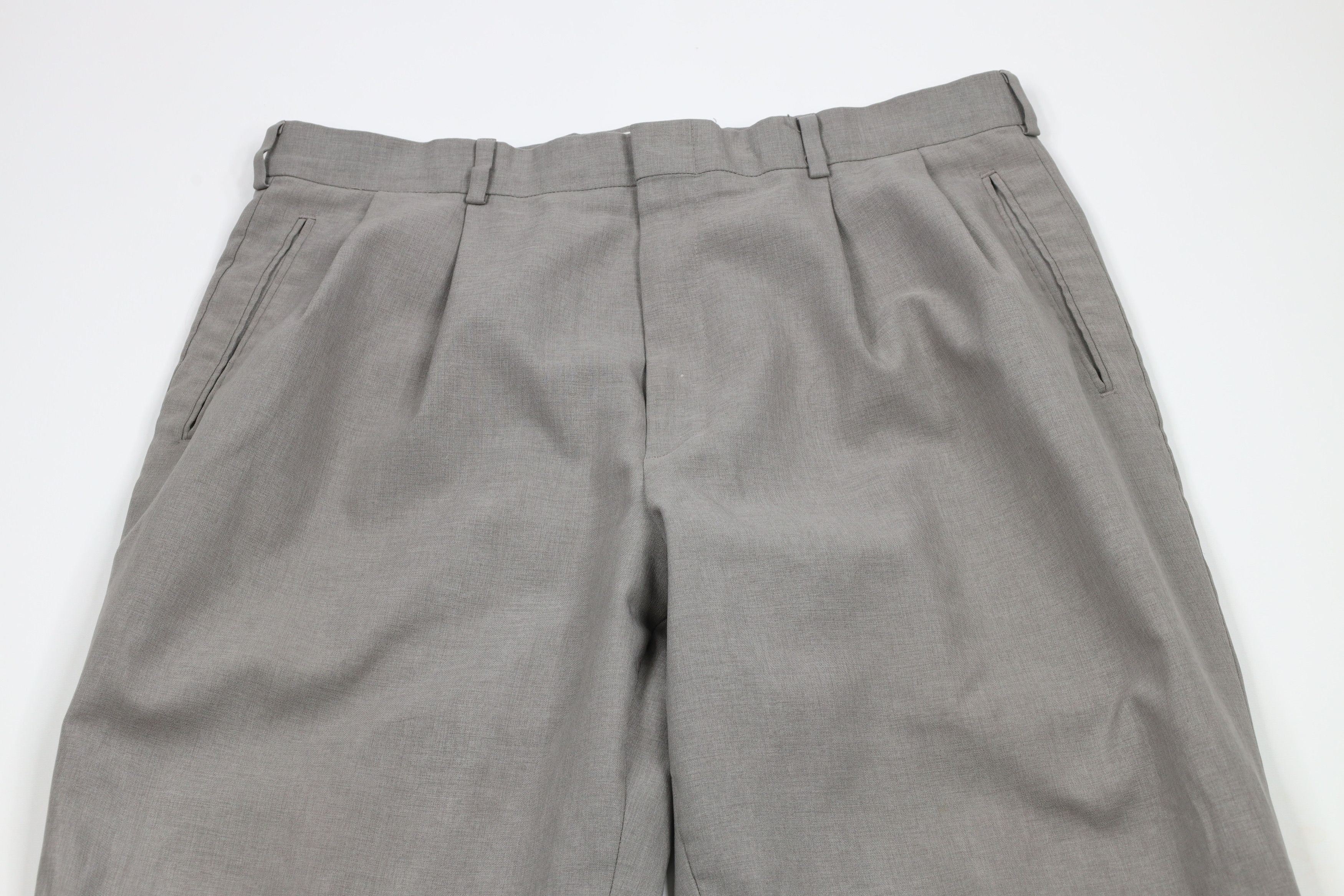 Levi's × Vintage Vintage 90s Levis Pleated Cuffed Wide Leg Chino Pants Gray Size US 34 / EU 50 - 2 Thumbnail