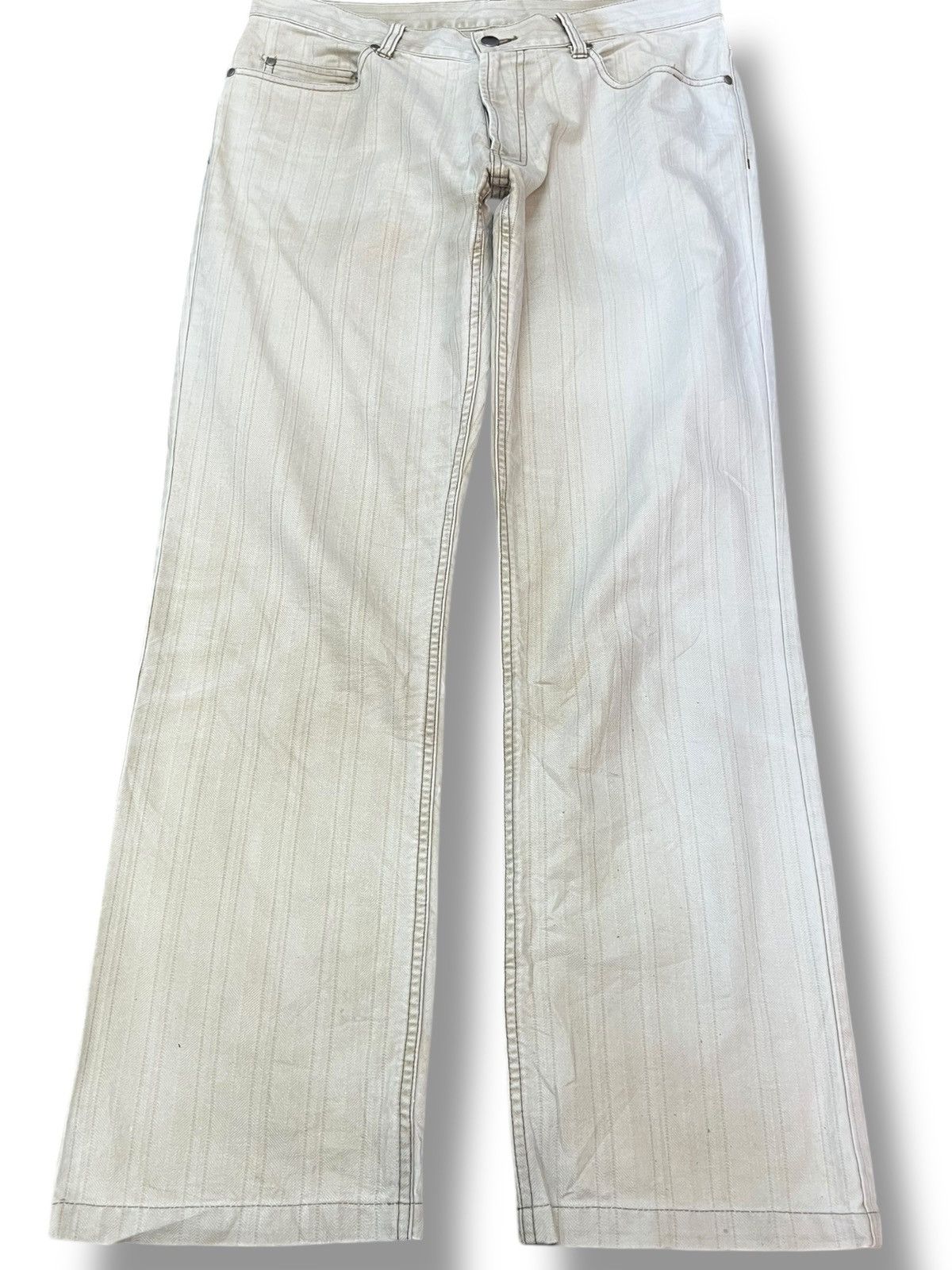 Japanese Brand Vintage Japanese Brand Baggy Stripe Denim Size US 33 - 1 Thumbnail