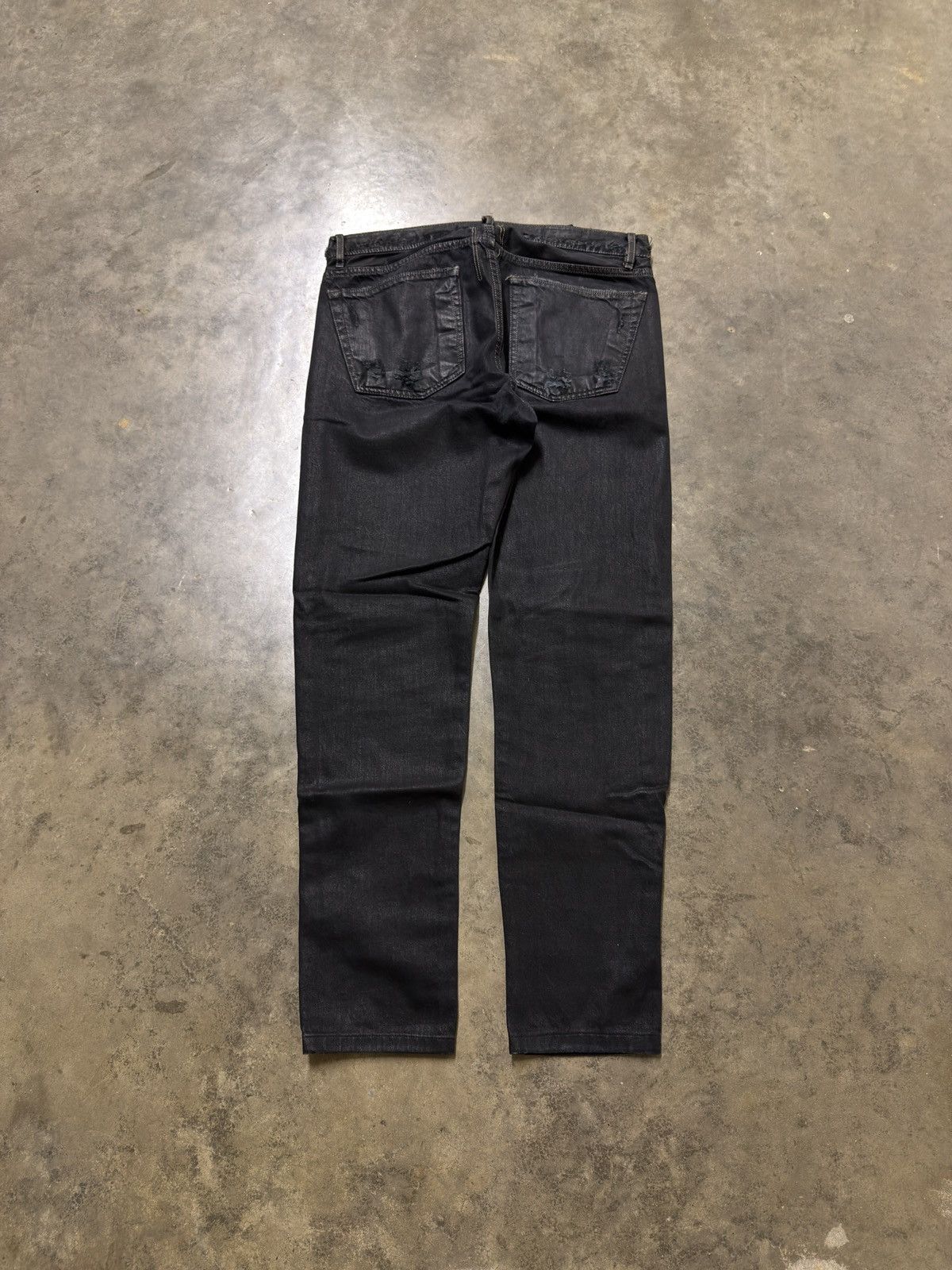 Rick Owens Rick Owens Olmar & Mirta Black Waxed Detroit Jeans Size US 30 / EU 46 - 4 Thumbnail
