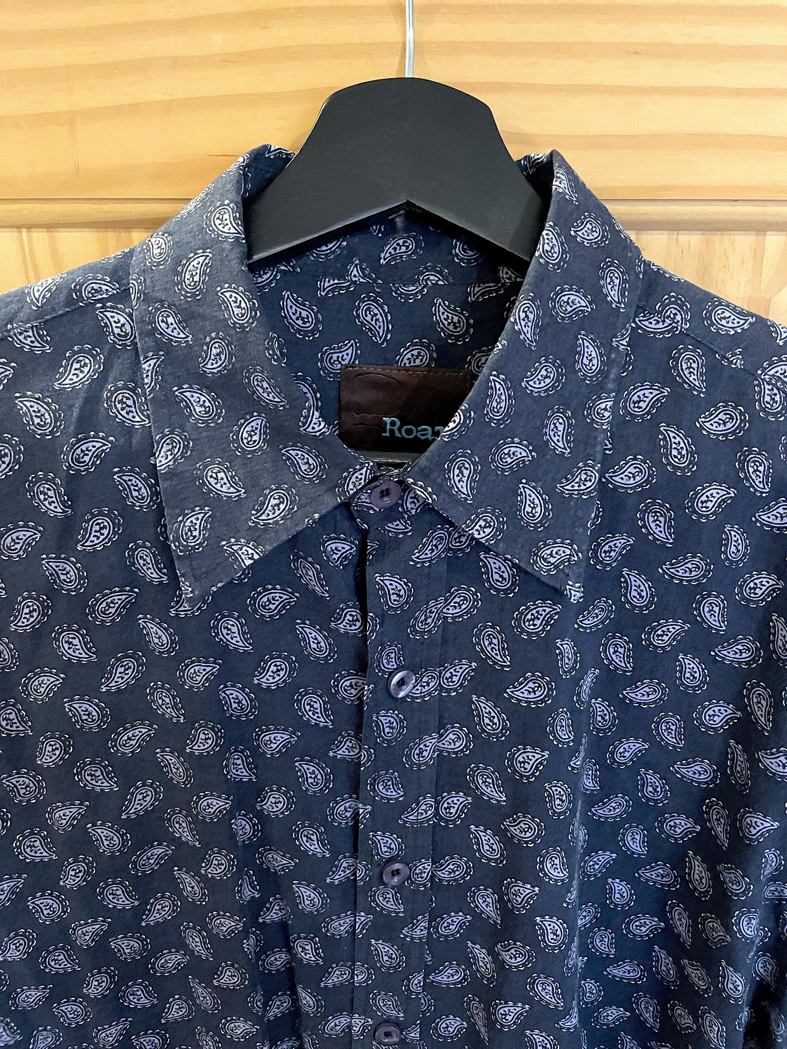 Roar Roar paisley-print navy button-down men's shirt Size US L / EU 52-54 / 3 - 3 Thumbnail