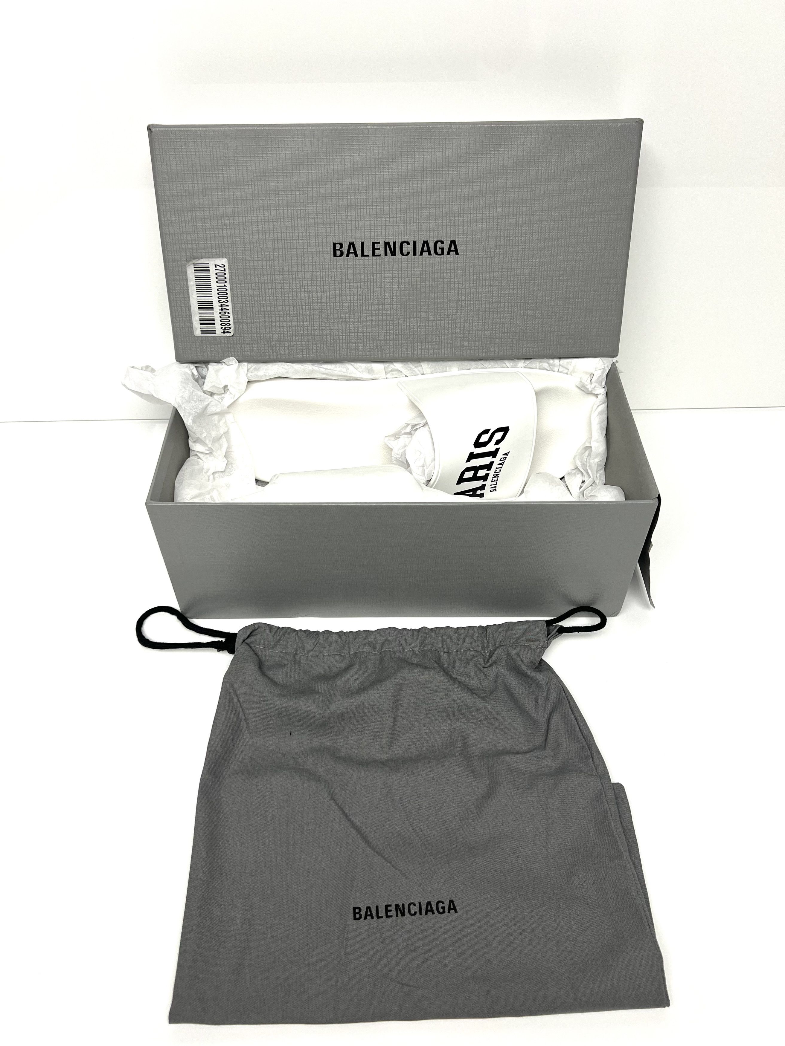 Balenciaga NEW, BALENCIAGA W/ LOGO DESIGN MENS RUBBER SLIDES Size US 12 / EU 45 - 16 Thumbnail