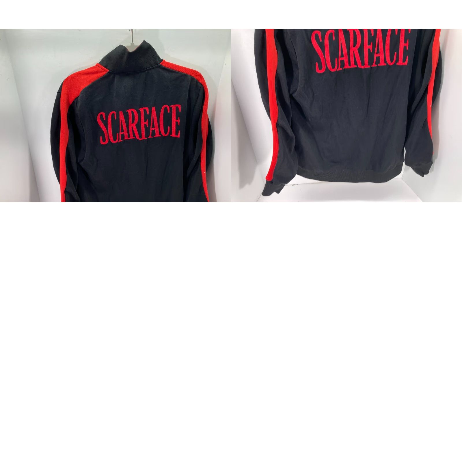 Palace Scarface Track Jacket Mens M Black Red Full Zip Pockets Shirt Hoodie? No, Jacket. Size US M / EU 48-50 / 2 - 9 Thumbnail