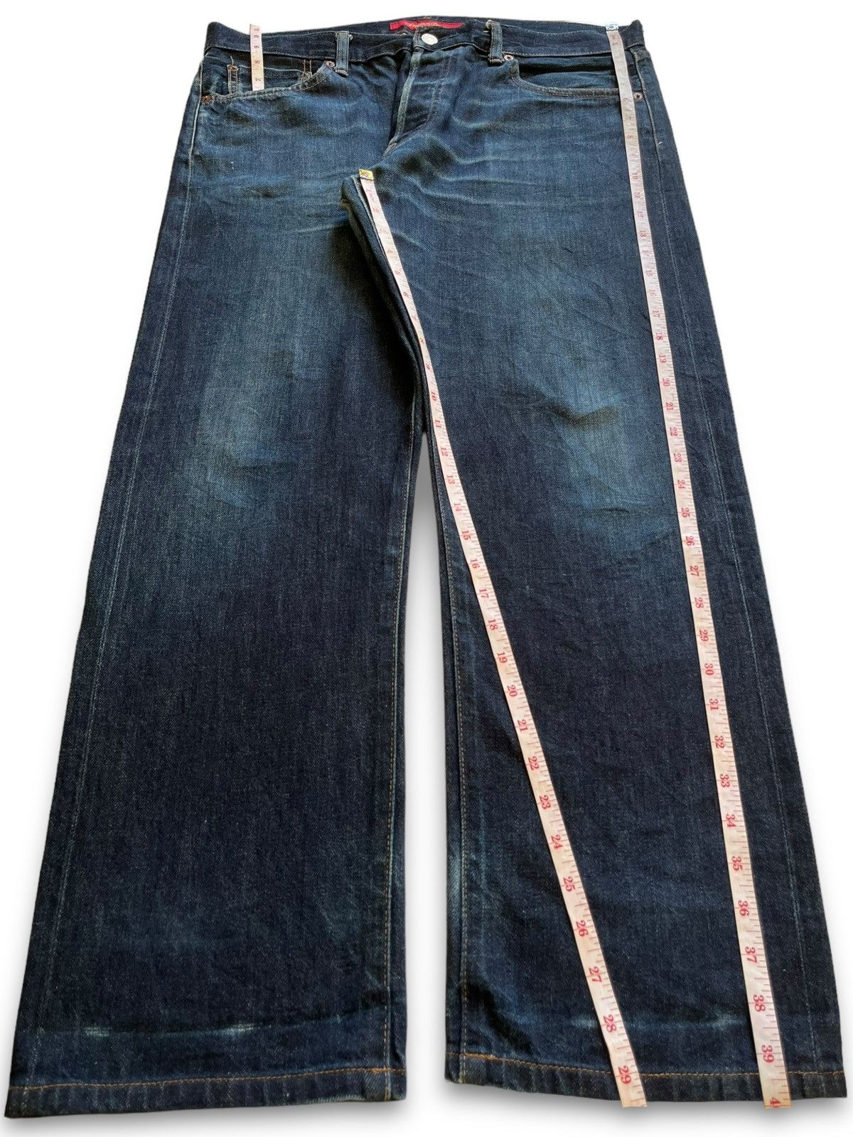 Uniqlo Vintage Japanese Uniqlo Selvedge Button Fly Loose Jeans Size US 37 - 12 Thumbnail