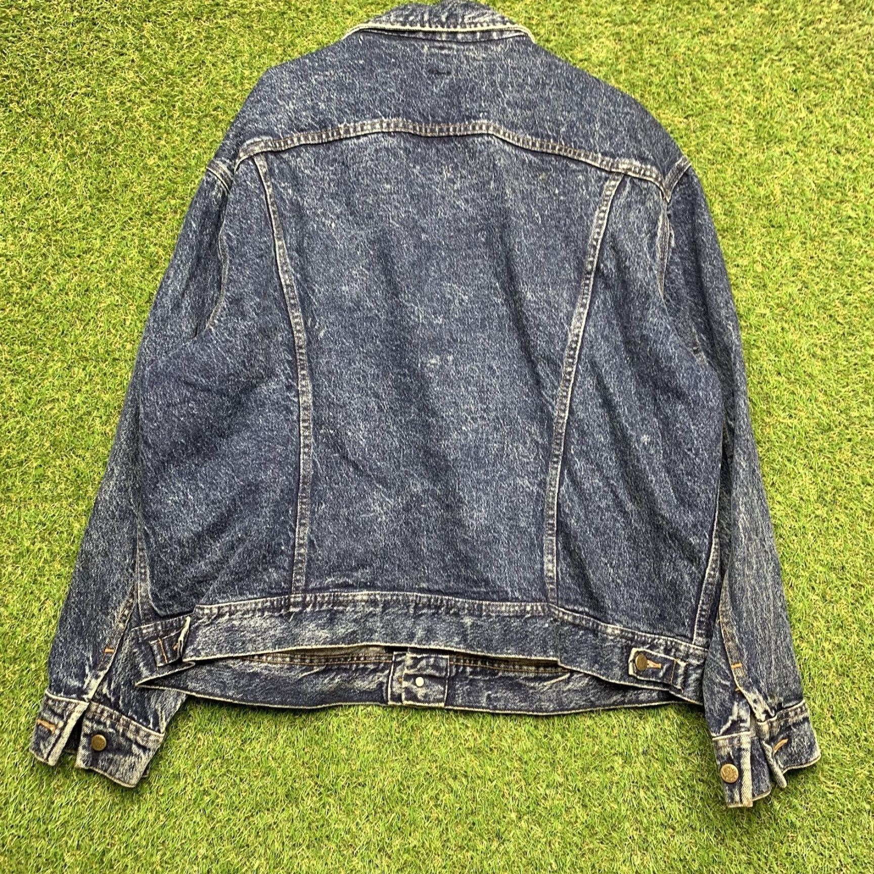Lee VINTAGE Lee Union Made Denim Trucker Jacket Mens XL USA Made 90s Blue Jean Jacket Workwear Lee PATD-153438 Size US 36 / EU 52 - 2 Thumbnail
