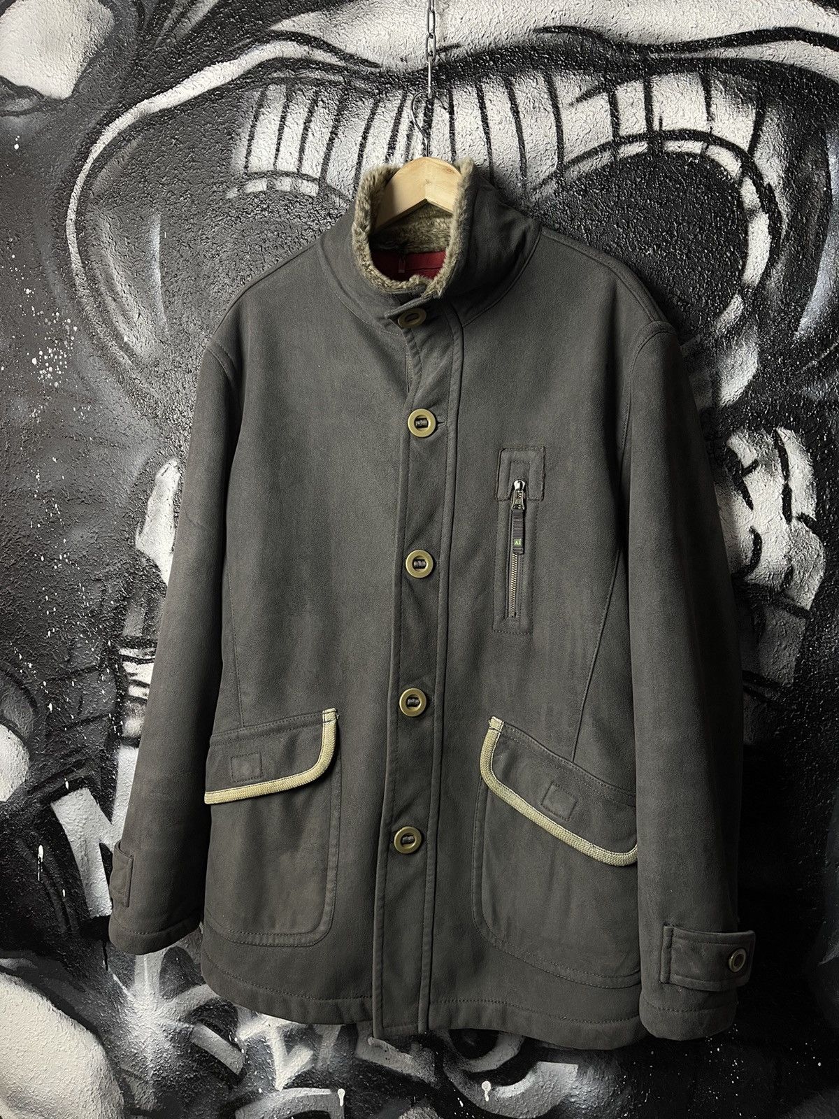 Armani Armani Jeans Vintage Grey Shearling Jacket Men’s Size Large Size US L / EU 52-54 / 3 - 2 Thumbnail