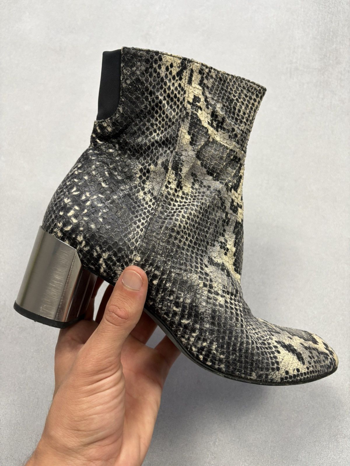 Designer Thierry Rabotin Python Print Leather Ankle Boots Women’s 38 Size US 8 / IT 38 - 6 Thumbnail